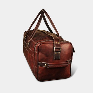 Bolsa de Lona de Cuero Auténtico para Hombre y Mujer, Bolso de Viaje Deportivo de Moda con Cierre de Cremallera de Poeta, Vintage, Marrón - Product Image 5