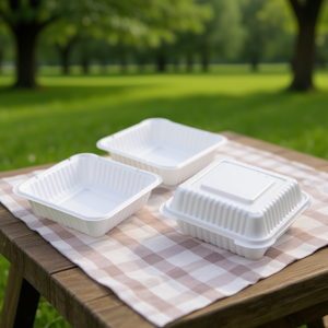 Contenitore per Pranzo Quadrato in PP con Coperchio a Cerniera 9x9x3.4 Pollici, 1 Scomparto - Product Image 3