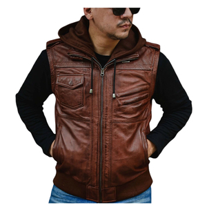 2025 vente en gros hommes noir Rock Punk clouté Biker veste en cuir - Product Image 4