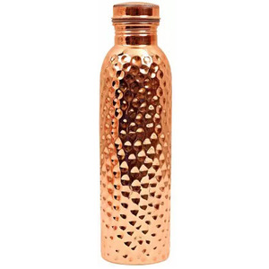 New Arrival 100% Pure Shiny Copper <b>Water</b> <b>Bottle</b> 4 Drinking Purpose Latest Yoga & Gym Hammered Design Copper <b>Bottle</b> Best Quality - Product Image 5