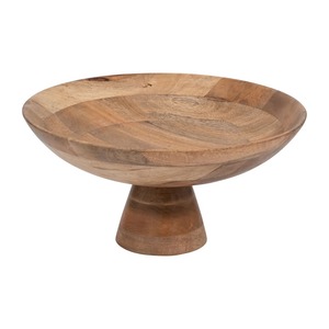 Bol en bois de manguier naturel de luxe sur piédestal - Product Image 2