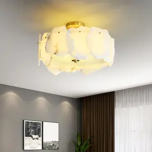 Lámpara de Techo LED PietraStone de 18W, Diseño Minimalista con Base de Hierro y Cristal para Villa, Hotel, Apartamento, Control de Interruptor de Voltaje CA - Product Image 5