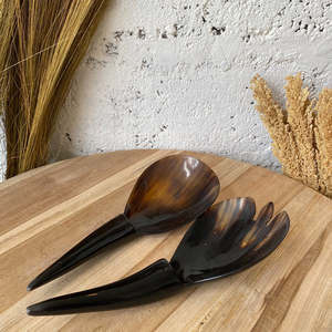 Cuchara de ensalada de cuerno de búfalo para tamaño personalizado precio barato color de cuerno natural con embalaje personalizado - Product Image 3