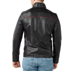 Chaqueta de Cuero para Hombre, Estilo Urbano Temporal, Textura Suave, Ajuste Cómodo, Material Duradero, Acabado Elegante, Uso Diario - Product Image 3