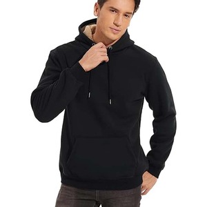 Wholesale Fleece <b>Sherpa</b> <b>Lined</b> <b>Hoodie</b> Mens Casual Athletic Long Sleeve Jumper Winter Sweatshirt Hoody Black - Product Image 6