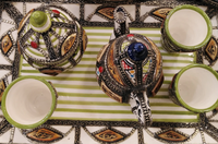 Service à thé en céramique artisanal marocain assiette en céramique faite à la main théière et tasses à thé décor à la maison