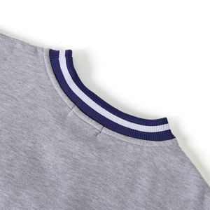 Sudadera de Cuello Redondo de Chenilla Gris Invierno Zeta Phi Beta 1920 |   Sudadera Unisex Ecológica con Logotipo Griego Bordado en Azul y Blanco - Product Image 4