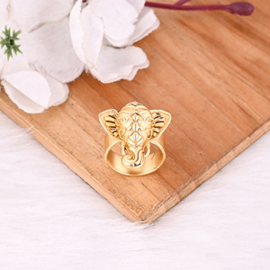 Anillo de Ganesha de Plata de Ley 925 Hecho a Mano, Anillo Único Chapado en Oro Amarillo, Joyería Fina para Ella, Regalo Informal para Festividades - Product Image 4