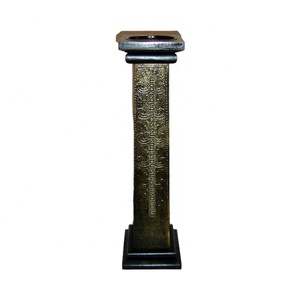 Modern Decorative Wooden Candle Stand Holder With Engraved Design for Wedding <b>Table</b> Centerpiece - Product Image 1