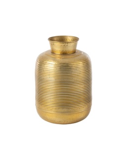 Vase à fleurs en métal antique de qualité supérieure en gros fait à la main doré finition polie élégant décor côtier pour mariages spécial - Product Image 1