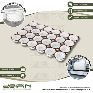Moldes y bandejas para hornear muffins Del Pin, hechos en Italia, personalizables, redondos, desechables, ecológicos, aptos para horno, blancos, con grosor personalizado. - Product Image 4