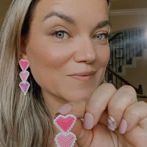 Boho ต่างหูลูกปัดด้วยการออกแบบสีฟ้าครามแอนดี้ cascading Fringe, เครื่องประดับของขวัญที่ไม่ซ้ำกัน - Product Image 1