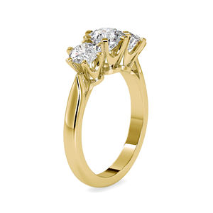 Meilleure vente, bague de fiançailles en or blanc 18K, trois pierres en diamant, bague de mariage ronde, nouvelle tendance, bijoux pour femmes, cadeau d'anniversaire - Product Image 2