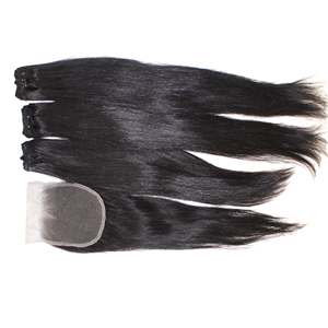 Découvrez une beauté élégante avec notre perruque à fermeture droite 4x4-mélange naturel, séparation parfaite, finition imparfaite pour une élégance quotidienne - Product Image 4