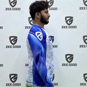 Vêtements de protection anti-éruptions cutanées à manches longues respirants et extensibles avec logo à sublimation personnalisée pour les arts martiaux de Muay Thai Jiu Jitsu Kimono - Product Image 2