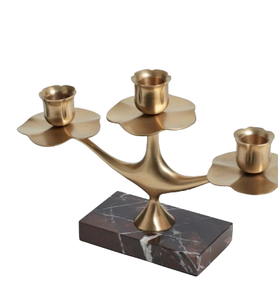 Centro de Mesa con Base de Mármol, Decoración para el Hogar, Decoración Popular para Bodas, Decoración para Fiestas, Portavelas - Product Image 1