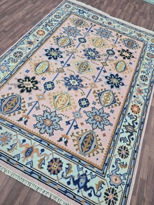 Juego de alfombras persas Oushak hechas a mano, alfombra de algodón bordada, alfombrilla para puerta, lavable, diseño moderno de lujo bajo - Product Image 2