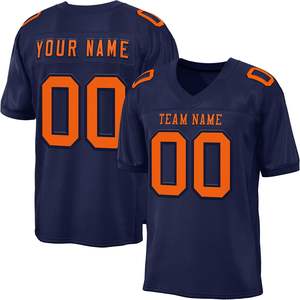 Camisetas de fútbol americano personalizadas de alta calidad, tejido de poliéster de malla de secado rápido, mangas impresas por transferencia de calor, OEM corto al por mayor - Product Image 2