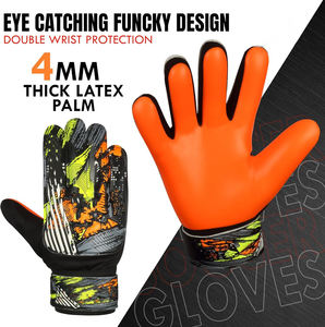 Gants de gardien de but professionnels en cuir respirant personnalisés avec fermeture à scratch pour le football, vente en gros, support OEM - Product Image 3