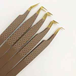 Pinzas de Extensión de Pestañas de Acero Inoxidable Premium con Puntas de Fibra y Logotipo Personalizado, Punta Serrada Profesional, Longitud de 10 mm, Precisión - Product Image 5