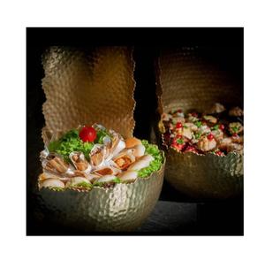 ชามเสิร์ฟช็อกโกแลตตกแต่งบ้านทำจากโลหะตอกพร้อมชามช็อคโกแลตชุบทอง - Product Image 1