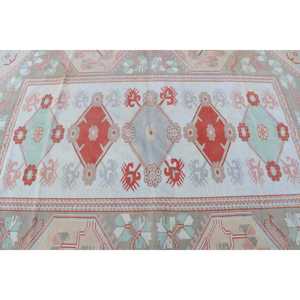 Alfombra Turca, Alfombra Vintage de 5.3x7.4 pies, Alfombra Floral Roja y Verde - Product Image 4