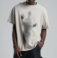 T-shirt Homme 100% Coton Grande Taille Manches Courtes Été Rétro Délavé Tendance Coupe Classique Sérigraphie Logo Personnalisé Haute Qualité