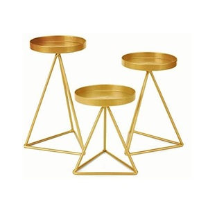 Soporte de vela de Hierro y Latón de aluminio, accesorio decorativo para velas, soporte de cera de lujo, 3 pilares - Product Image 1