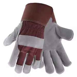 Gants de travail en cuir de belles couleurs manchette de sécurité en cuir de vache fendu Logo personnalisé gants de travail en cuir unisexe de haute marque - Product Image 6