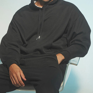 Men's Heavyweight Cotton Pullover Hoodie with Puff Printing Logo Streetwear <b>Drop</b> Shoulder Design for Winter - Product Image 5
