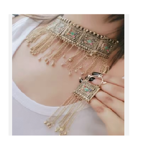 elegant weddings jewellery costume 18k gold plated earrings rings and necklaces bracelets jewelry sets - Product Image 1