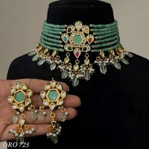 Ensemble collier et boucles d'oreilles en moissanite plaqué or de qualité supérieure classique, collection de luxe pour mariage, femmes et filles - Product Image 2