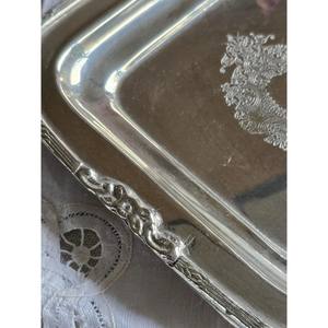 Antique Metal Tray with Floral Border, Embossed Design, <b>Vintage</b> Tray, Ornate Border, Tray for <b>keys</b>, Jewellery, Coins. - Product Image 3