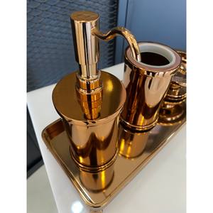 Plateau à pieds en laiton massif Plateau de salle de bain Plateau de cuisine et de salle de bain de luxe en laiton doré Cadeau de pendaison de crémaillère - Product Image 2