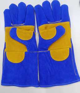 Gants de sécurité certifiés CE de meilleure qualité, gants de soudage résistants à la chaleur fendus à double paume renforcés de qualité d'exportation - Product Image 2