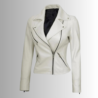 Nouvelle veste en cuir d'agneau pour femme, mode hiver, personnalisable, vente en gros, qualité supérieure, tricotée, respirante, col en V, unie