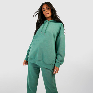 Personalizado Unisex Adultos Ropa de Invierno de las mujeres Sólido Peso Pesado Casual Transpirable Impreso Jersey Conjunto Tallas grandes Pantalones de chándal de lana - Product Image 1