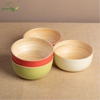 Bol en bambou filé personnalisé avec finition unie, objet artisanal classique et écologique pour la maison