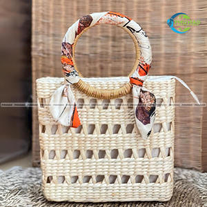 Bolso de Mano de Jacinto de Agua de Estilo Minimalista, Diseño de Moda Sostenible con Forro de Algodón y Dos Asas Personalizable - Product Image 5