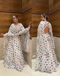 ชุด georgette lehenga choli ไหมปักด้ายคุณภาพสูงชุดชาติพันธุ์พรีเมี่ยมสำหรับงานแต่งงานเทศกาลและงานเฉลิมฉลอง - Product Image 3