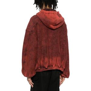 Vente en gros de sweats à capuche en molleton de coton de haute qualité pour hommes, taille 6XL 300 GSM, pull décontracté surdimensionné, délavé à l'acide, coupe Boxy, teint uni pour - Product Image 5