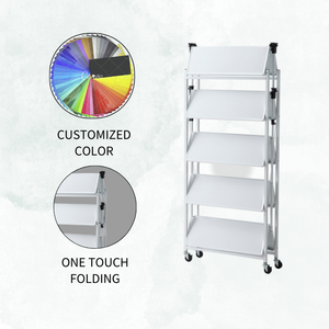 Durable 5-Tier Iron Shelf Storage <b>Cart</b> with Rolling Wheels Strong <b>Kitchen</b> <b>Islands</b> & <b>Carts</b> - Product Image 2