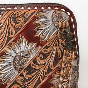 Bolso de hombro cruzado con flecos de piel de vaca hecho a mano con cuero turquesa bohemio estilo occidental para mujer - Product Image 3