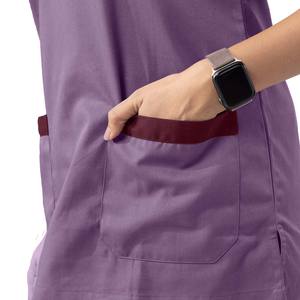 2025 nouveau Style femme infirmière haut uniforme ensemble bouton pull gommages Stretch hôpital survêtement toile mode uniformes médicaux - Product Image 5