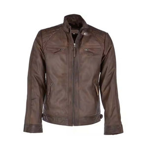 Chaqueta Bomber de Cuero de Moda Urbana con Cuello Alto y Logotipo Frontal Personalizado, Última Tendencia de Invierno 2026 - Product Image 2