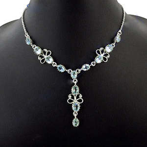 Collier pendentif en cristal en forme de fleur pour femme, argent 925 plaqué rhodium, chaîne serpent classique, bijoux de mariage - Product Image 3