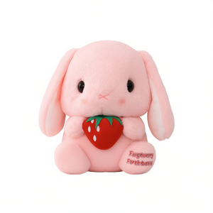 Peluche Coniglietto Rosa da 8 Pollici con Simpatico Design a Fragola - Product Image 3