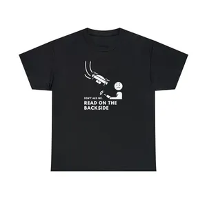 Camiseta unisex Drone Pilot's Guide en algodón negro que responde a las preguntas tontas de la gente Camiseta promocional - Product Image 1
