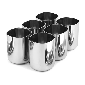 Vaso cuadrado de acero inoxidable de alta calidad de 300ml, vidrio de pared simple con diseño clásico para ocasiones de fiesta - Product Image 3