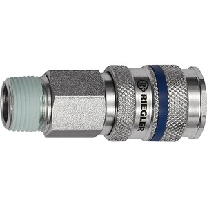Raccord à dégagement rapide Rieger DN 7.8, filetage externe en acier R 1/4-13.16 mm, accessoires et pièces pour outils pneumatiques - Product Image 1